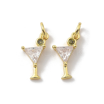 Brass Pave Cubic Zirconia Pendants KK-P325-17A-G-1