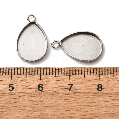 304 Stainless Steel Pendant Cabochon Settings STAS-D379-08A-P-1