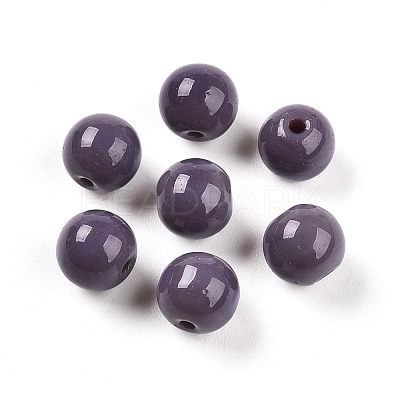 Opaque Solid Color Glass Beads GLAA-N007-8mm-A07-1