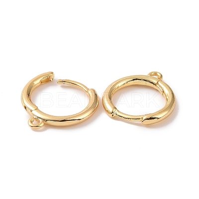 Brass Huggie Hoop Earrings Finding KK-D063-05G-1