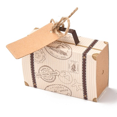 Suitcase Shape with Word Pattern Candy Packaging Box CON-F012-02-1