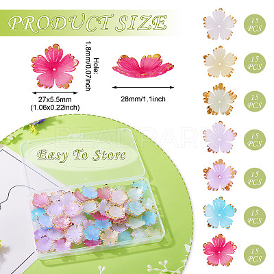 120Pcs 8 Colors Acrylic Bead Caps MACR-TA0002-59-1