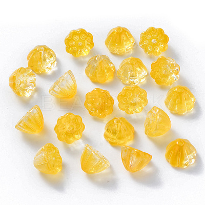 Transparent Baking Paint Glass Beads DGLA-T002-08B-1