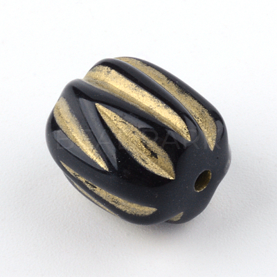 Oval Plating Acrylic Beads PACR-Q102-27B-1