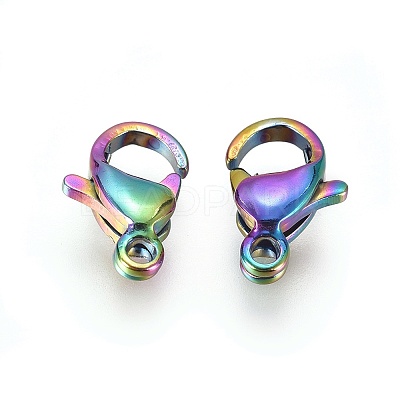 Ion Plating(IP) 304 Stainless Steel Lobster Claw Clasps STAS-H353-D-02M-1