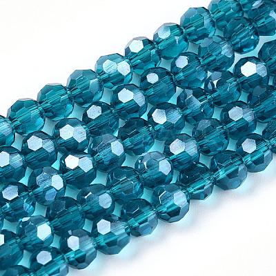 Electroplate Transparent Glass Beads Strands EGLA-A035-T4mm-A12-1