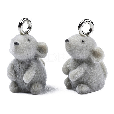 Flocky Resin Pendants X-RESI-N032-06-1