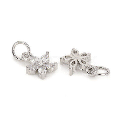 Brass Micro Pave Cubic Zirconia Charms ZIRC-L096-10P-1