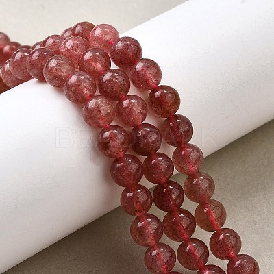 Natural Strawberry Quartz Beads Strands G-L621-B09-6mm-1