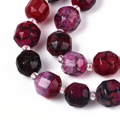 Natural Agate(Dyed & Heated) Beads Strands G-T139-92A-1