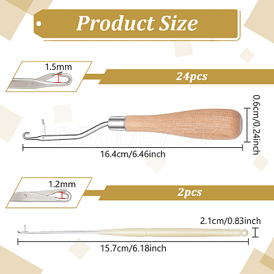 24Pcs Wood Knitting Needles TOOL-WA0001-05-1