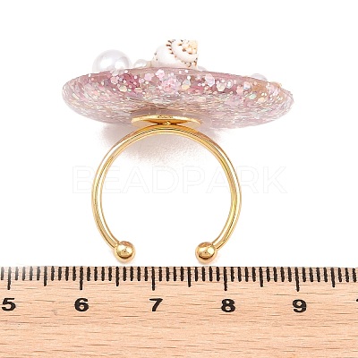 304 Stainless Steel Resin Cuff Open Rings RJEW-C167-02B-1