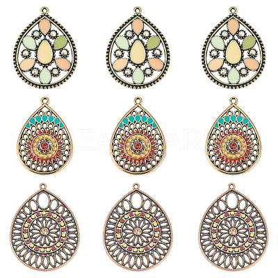 15Pcs 3 Styles Alloy Enamel Pendants ENAM-TA0003-69-1