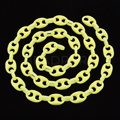 Handmade Opaque Acrylic Coffee Bean Chains CHAC-ZX0001-01I-1