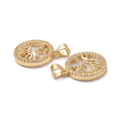 Rack Plating Brass Shell Pendants KK-D087-25G-08-1