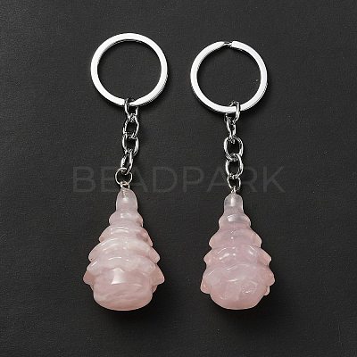 Natural Rose Quartz Keychain G-G997-D06-1