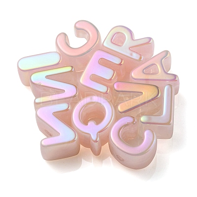 Opaque Rainbow Iridescent Acrylic Beads OACR-P010-23G-1