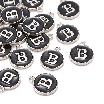 Platinum Plated Alloy Charms LS-ENAM-S118-02B-P-1