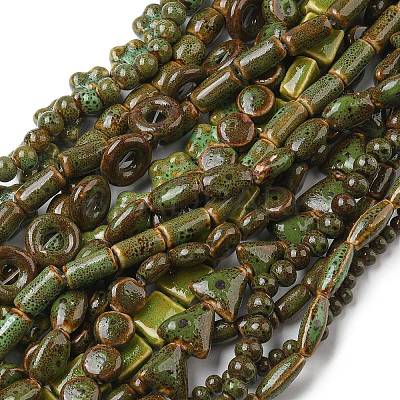 Handmade Porcelain Beads Strands PORC-B002-19A-1