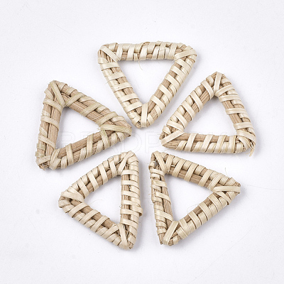 Handmade Reed Cane/Rattan Woven Linking Rings WOVE-T006-017-1