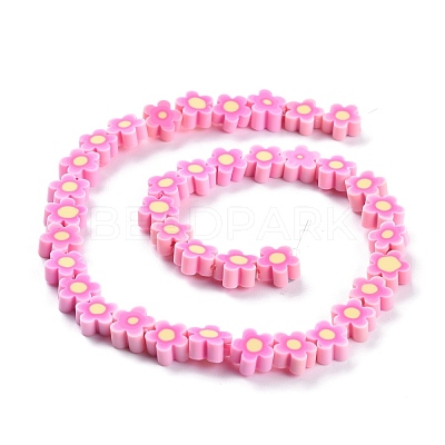 Handmade Flower Polymer Clay Beads Strands CLAY-M003-07E-1