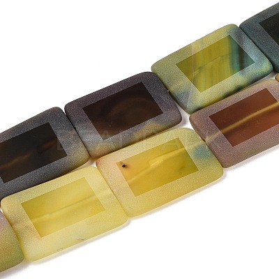 Dyed Natural Agate Beads Strands G-T144-25B-04-1