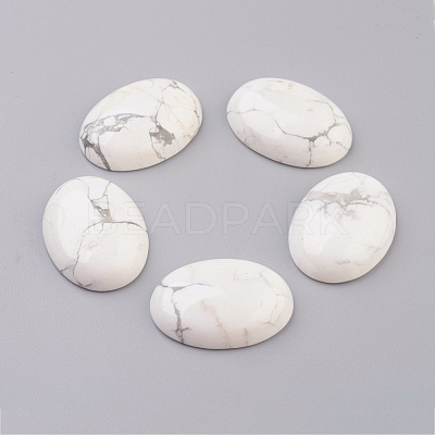 Natural Howlite Flat Back Cabochons G-G741-30x40mm-19-1