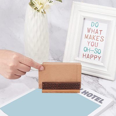 Wood Name Card Holder AJEW-WH0176-76-1