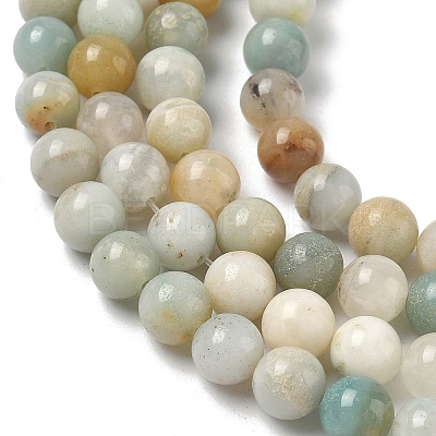 Natural Flower Amazonite Beads Strands G-F818-A01-6mm-1