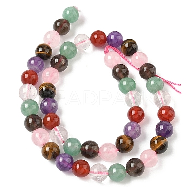 Natural Mixed Gemstone Beads Strands G-P574-A02-8mm-1
