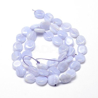 Natural Blue Lace Agate Gemstone Nuggets Bead Strands X-G-J336-22-1