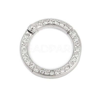 Brass Micro Pave Cubic Zirconia Twister Clasp KK-G522-16P-1