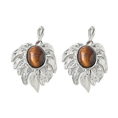 Natural Tiger Eye Pendants G-L623-04P-09-1