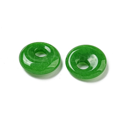 Natural Malaysia Jade Donut/Pi Disc Charms G-G142-02J-1