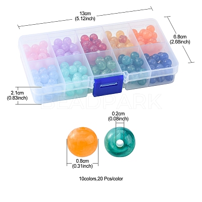 200Pcs 10 Colors  Imitation Gemstone Acrylic Beads OACR-FS0001-19-1