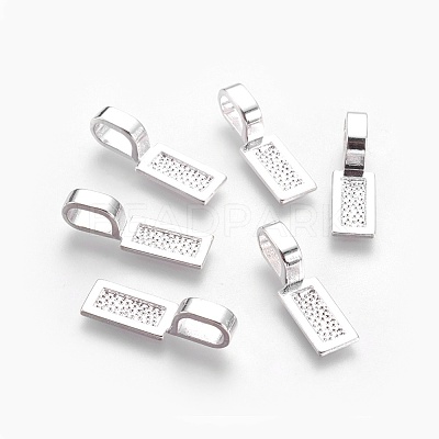 Tibetan Style Alloy Glue-on Flat Pad Bails TIBE-4710-S-RS-1