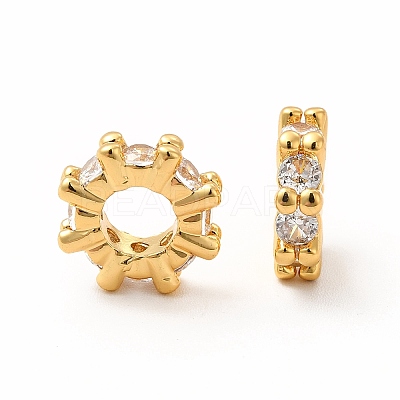 Brass Glass Spacer Beads KK-A178-06G-1