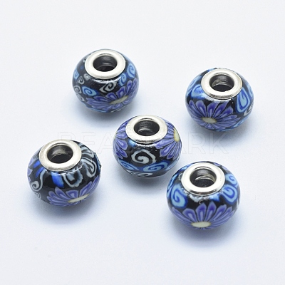 Handmade Polymer Clay European Beads CLAY-K002-A34-1