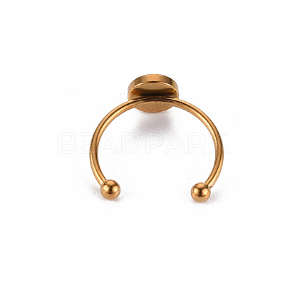 201 Stainless Steel Cuff Ring Findings STAS-S080-042B-G-1