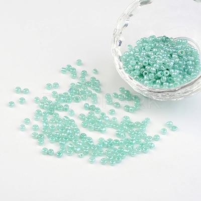 DIY Craft Beads 6/0 Ceylon Round Glass Seed Beads X-SEED-A011-4mm-154-1