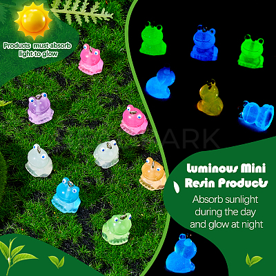 35Pcs 7 Colors Transparent Resin Pendants Colorful Fluorescent Little Frog Pendant Creative Jewelry Accessories JX855A-1
