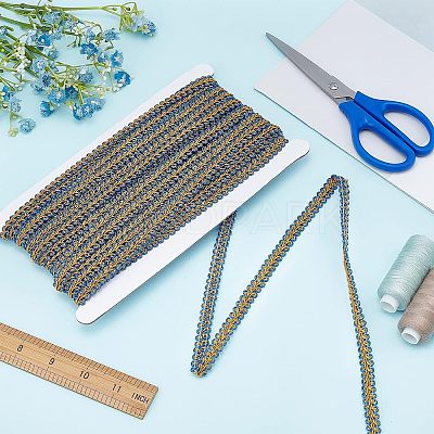 Lace Trim Polyester Ribbon for Jewelry Making OCOR-WH0071-007A-1
