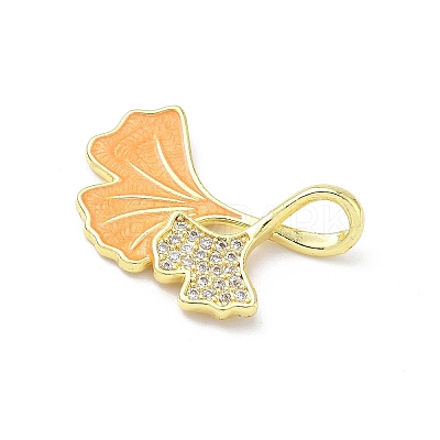 Brass Micro Pave Cubic Zirconia with Enamel Pendants KK-Z134-14G-02-1