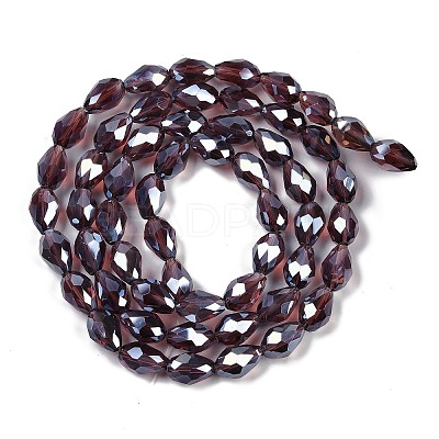 Transparent Electroplate Glass Beads Strands EGLA-N013-T4mm-B03-1