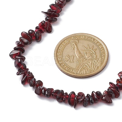 Natural Garnet Chip Beaded Necklace NJEW-JN04616-09-1