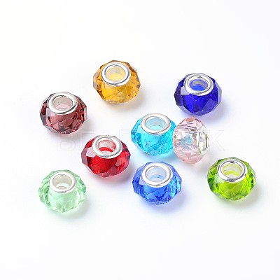 Handmade Glass European Beads X-GPDL25Y-M-1