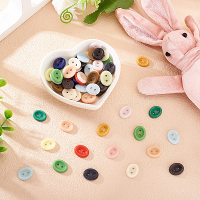 80Pcs 2-Hole Porcelain Buttons PORC-PJ0001-02F-1
