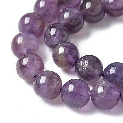Natural Amethyst Beads Strands G-M445-8MM-01B-1