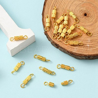 20 Sets Brass Screw Clasps IFIN-YW0001-57G-1