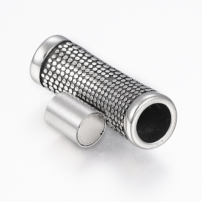 304 Stainless Steel Magnetic Clasps with Glue-in Ends STAS-F130-19AS-1
